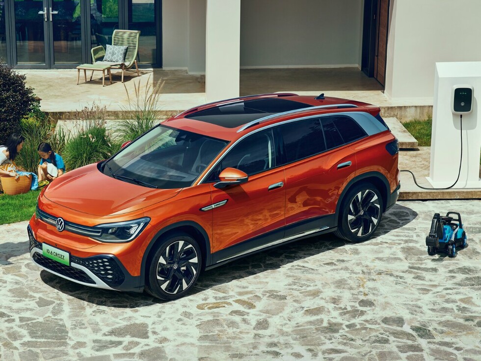 Коврики ЭВА "EVA ромб" для Volkswagen ID.6 I (suv  7 мест / SUV) 2021 - Н.В., серые, 5шт.