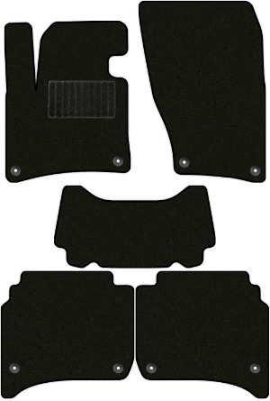 Коврики "Комфорт" в салон Volkswagen Touareg II (suv, гибрид / 7P5) 2010 - 2014, черные 5шт.