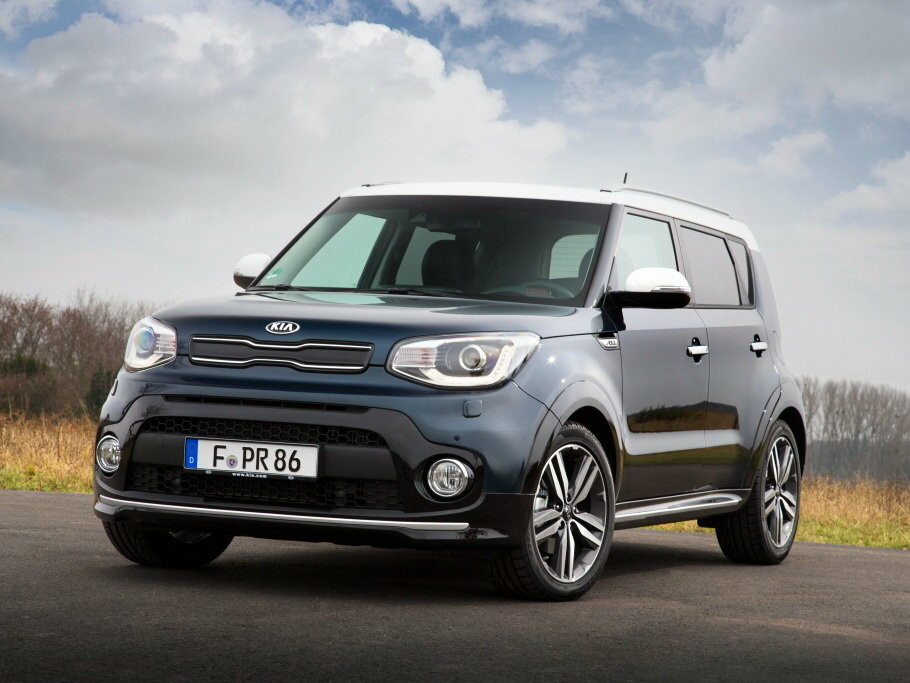 Коврики ЭВА "EVA ромб" для Kia Soul II (хэтчбек 5 дв / PS) 2017 - 2019, черные, 3шт.