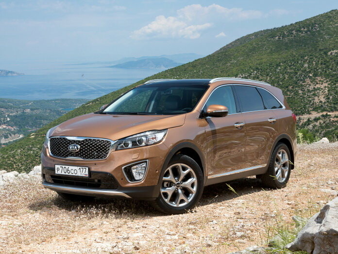 Коврики текстильные "Классик" для Kia Sorento Prime III (suv  7 мест / UM) 2014 - 2018, черные, 3шт.