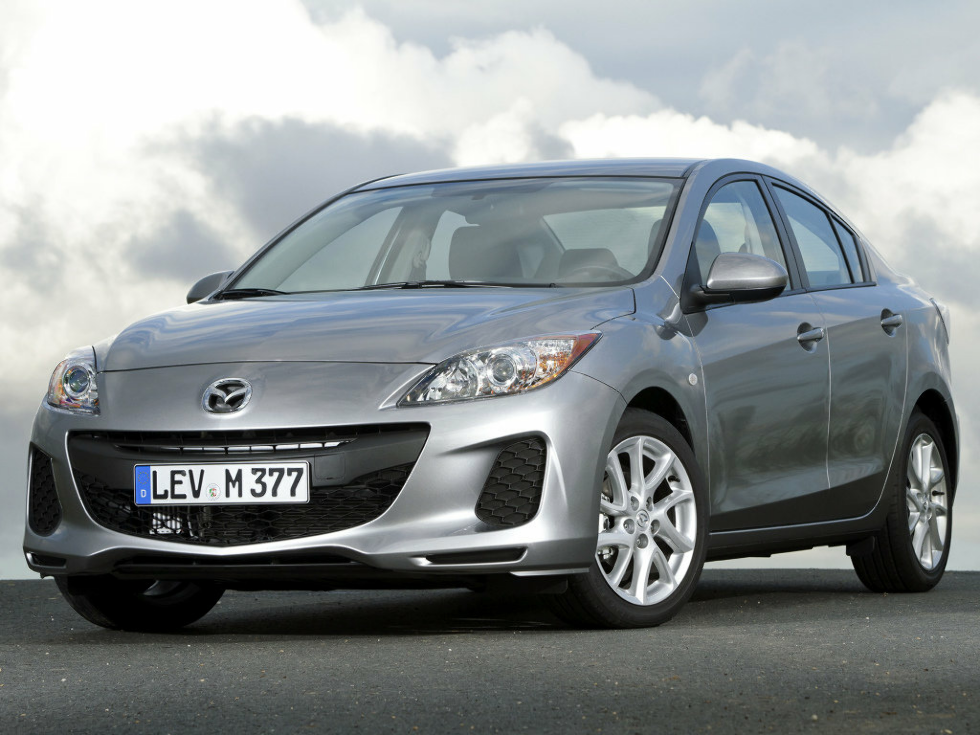 Коврики ЭВА "EVA ромб" для Mazda 3 (седан / BL) 2011 - 2013, черные, 4шт.