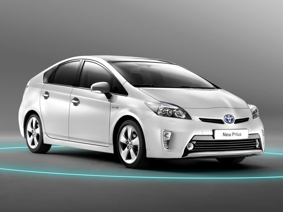 Коврики ЭВА "EVA ромб" для Toyota Prius III (хэтчбек, гибрид / XW30) 2012 - 2016, черные, 4шт.