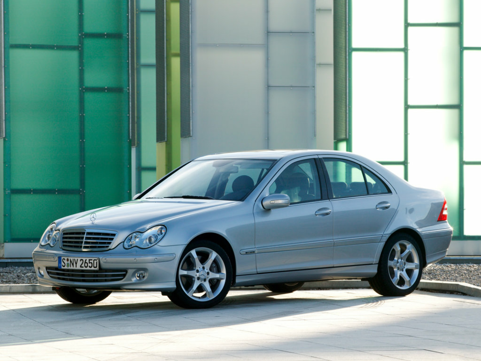 Коврики ЭВА "EVA ромб" для Mercedes-Benz C-Class II (седан / W203) 2004 - 2007, черные, 4шт.